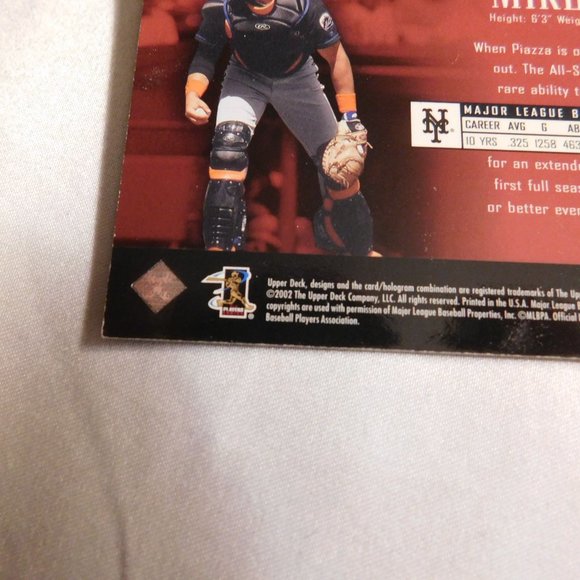 New York Mets Mike Piazza 2002 Upper Deck Piece of History Baseball Card - Picture 3 of 4